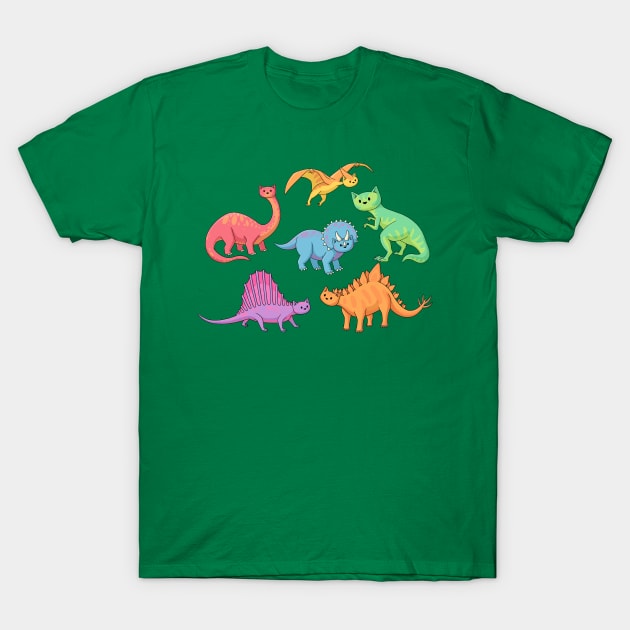 Dino Cats T-Shirt by Doodlecats 